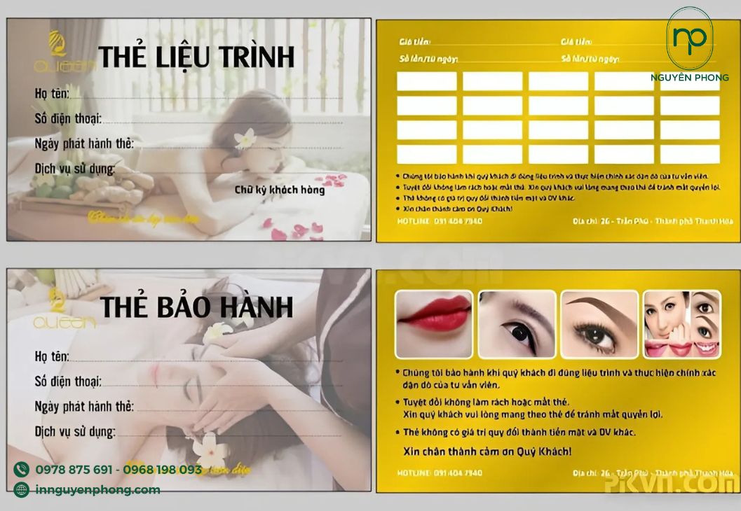 in thẻ bảo hành phun xăm với công nghệ hiện đại